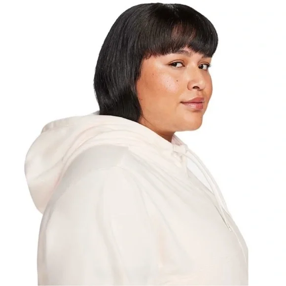 Nike Therma-FIT One Women's Oversized Full-Zip Fleece Hoodie (Plus) Ivory NWT - Picture 4 of 12